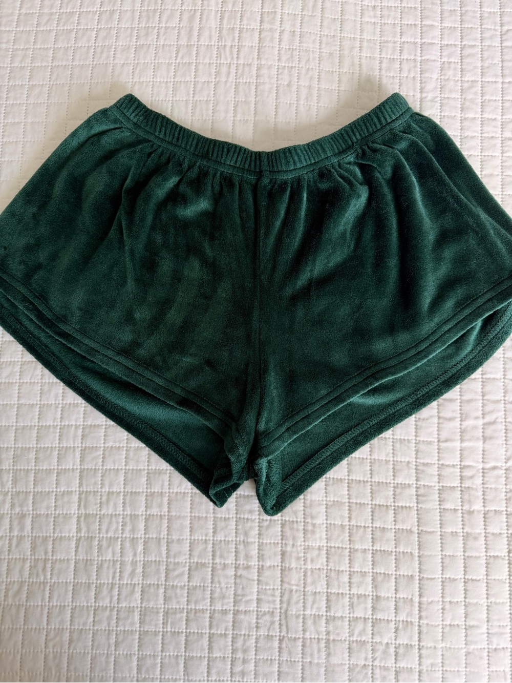 Dark Green Women's Velour Shorts